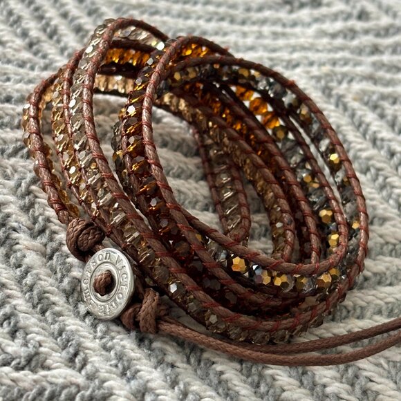 Victoria Emerson leather crystal wrap bracelet - Picture 4 of 6